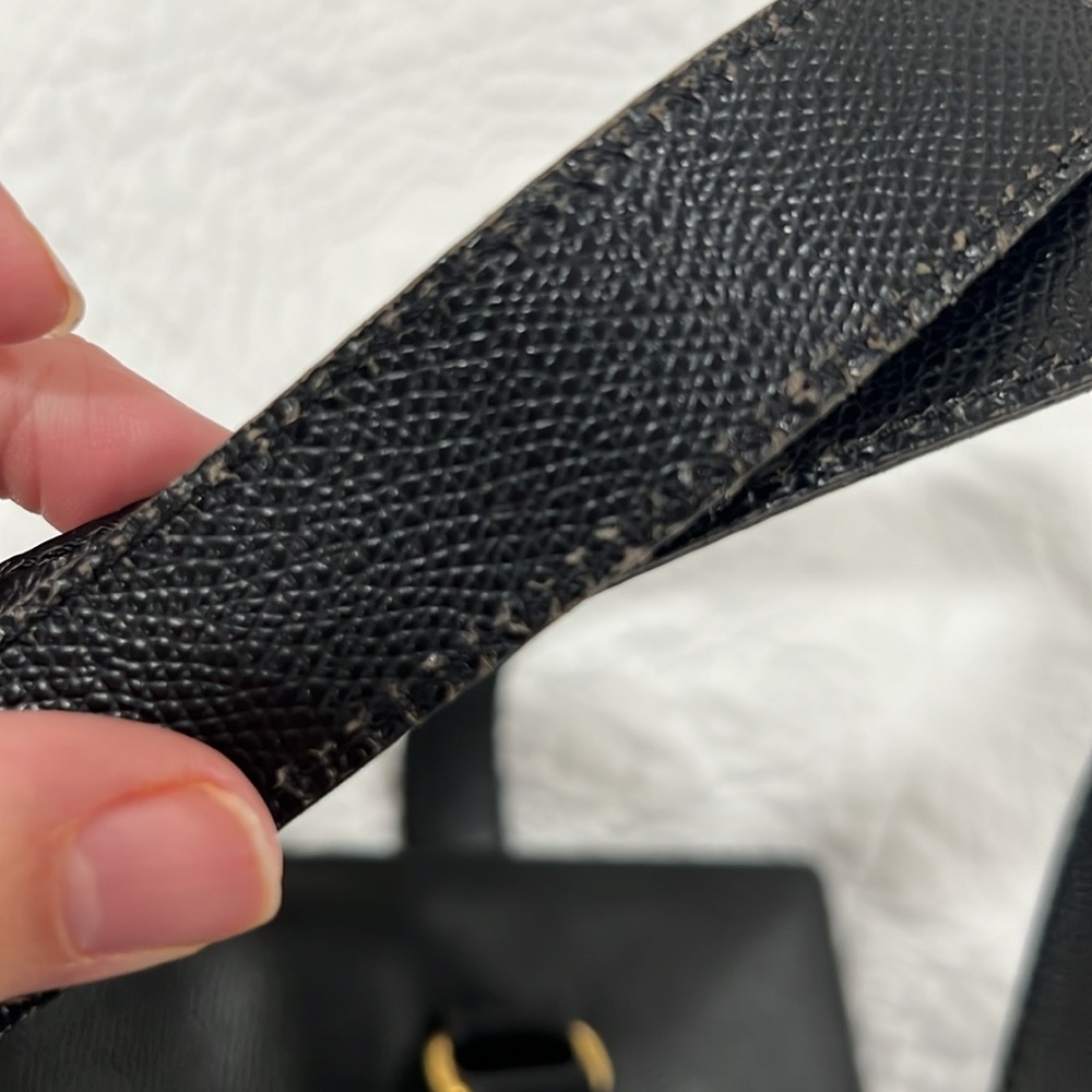 Celine Black Leather Bag with Gold Accents - Picture 12 of 16